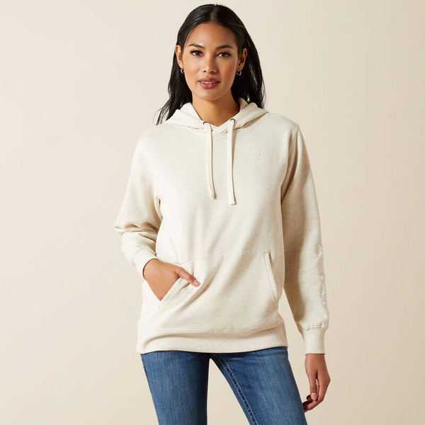 Ariat Ladies Logo 2.0 Hoodie - Oatmeal Heather - 10062270