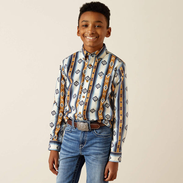 Ariat Boys Shilo Classic Fit Shirt - Blue - 10062394