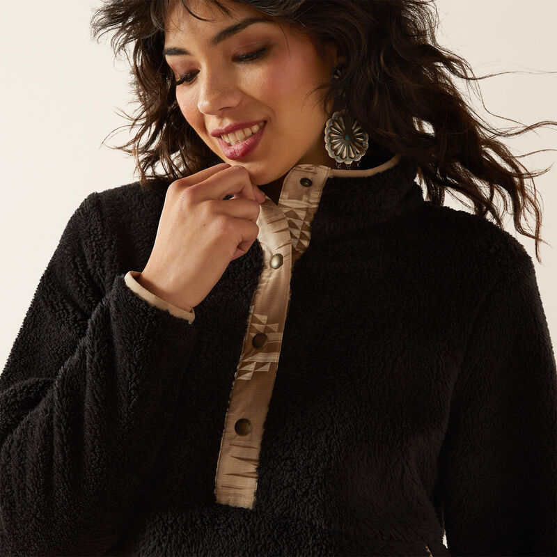 Ariat Ladies Berber Snap Front Sweatshirt - Black - 10062612