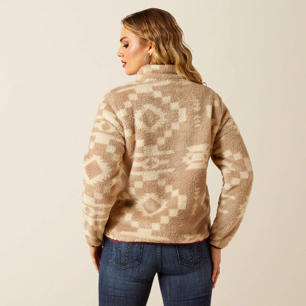 Ariat Ladies Berber Snap Front Sweatshirt - Lone Ridge Print - 10062615