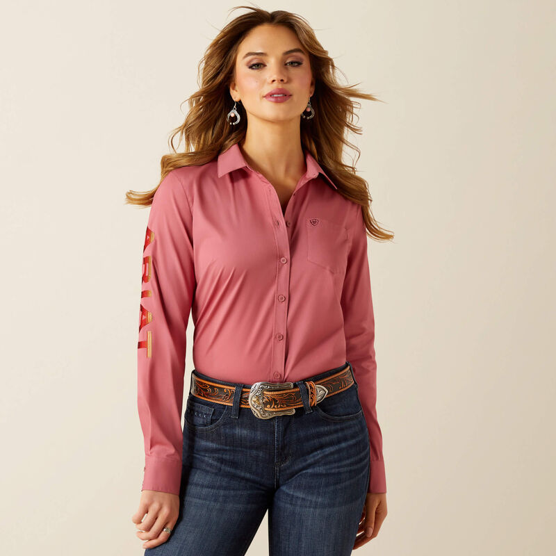Ariat Ladies Team Kirby Stretch Shirt - Mauvewood - 10062656