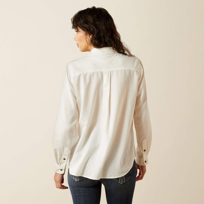 Ariat Ladies Billie Jean Shirt - Cloud Dancer Dobby - 10062673