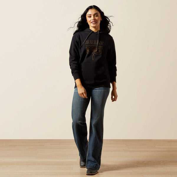 Ariat Ladies Booted Logo Hoodie - Black - 10062734