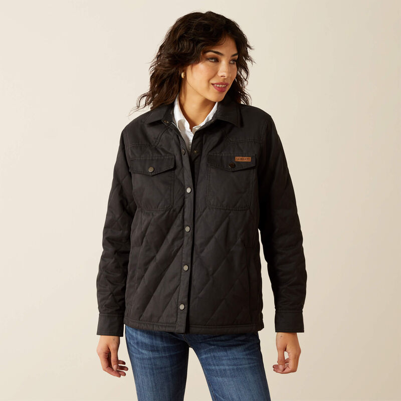 Ariat Ladies Grizzly Quilted Barn Jacket - Black - 10062812