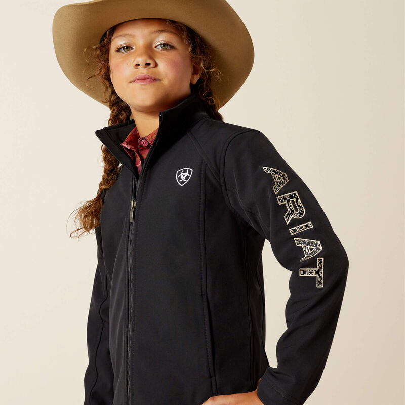 Ariat Girls Logo Softshell Jacket - Black/Southwest Minimal Print - 10062867