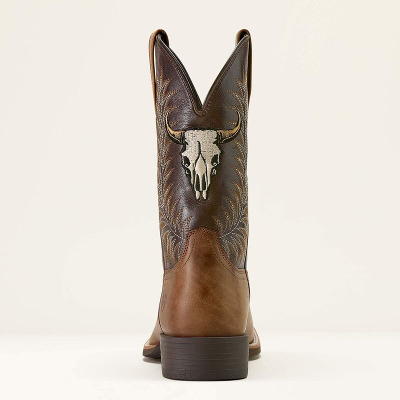 Ariat Men's Sport Steer Skull Wide Square Toe Cowboy Boot - 10064053