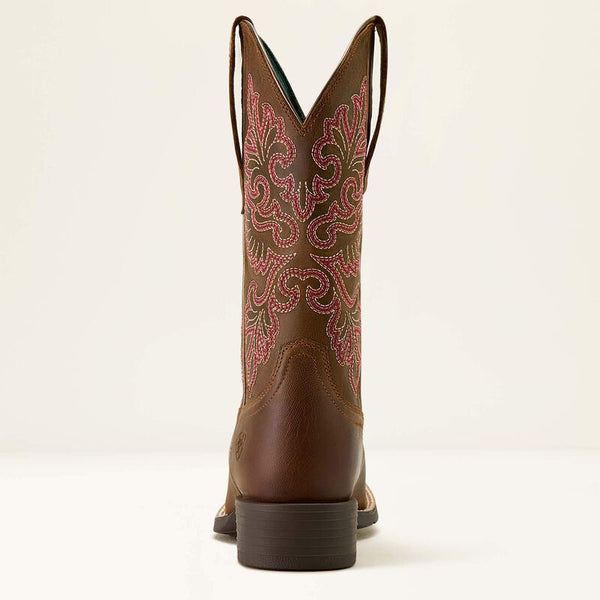 Ariat Ladies Round Up StretchFit Wide Square Toe Western Boot - 10064078