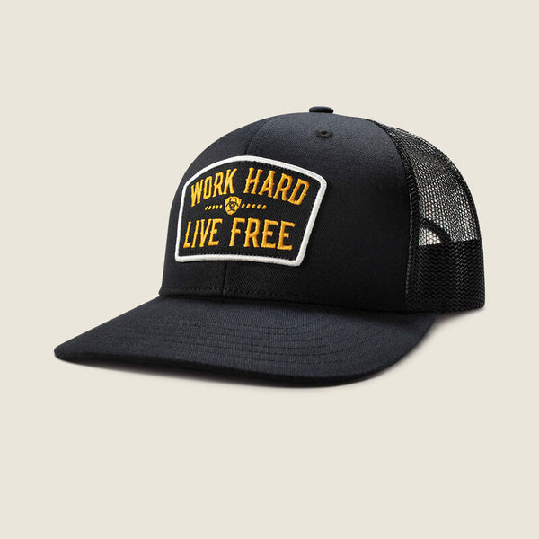 Ariat Work Hard Live Free Patch Black Ball Cap - A290001801
