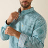 Ariat Mens Angel Blue Geo Print Wrinkle Free Classic Fit Shirt-10071027
