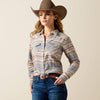 Ariat Ladies Ombre Blue Southwest Arizona Western Snap Shirt-10071064