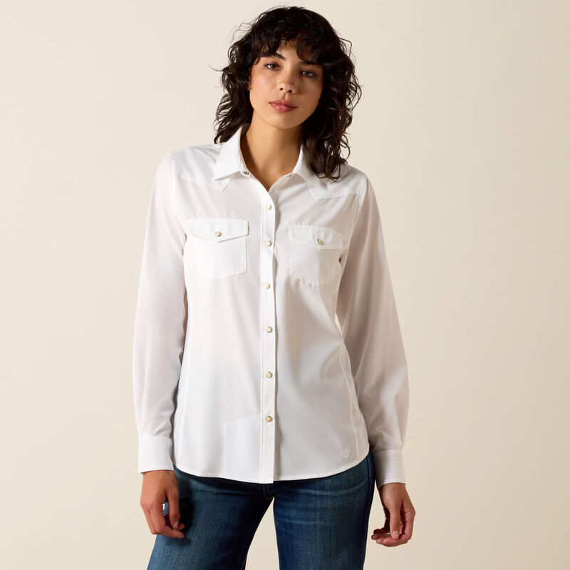 Ariat Ladies White Western VentTEK Shirt-10071068