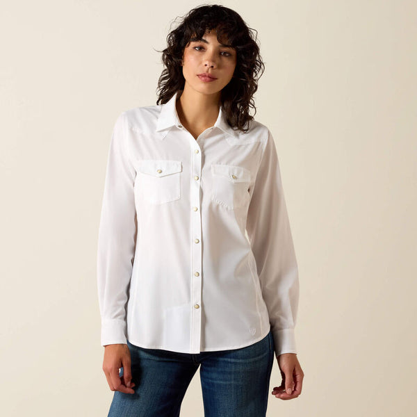 Ariat Ladies White Western VentTEK Shirt-10071068