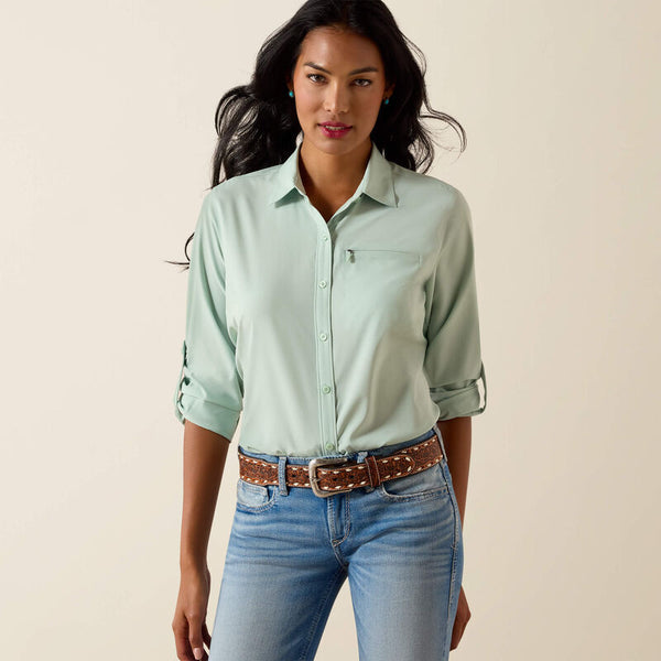 Ariat Ladies Slit Green VentTEK Shirt-10071139