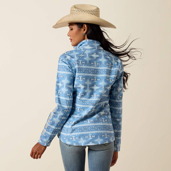 Ariat Ladies Ashleigh Blue Southwest Logo Softshell Print Jacket-10071204