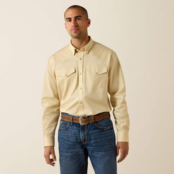 Ariat Mens Creme Brulee Lightweight Solid Twill Classic Fit Shirt-10071235