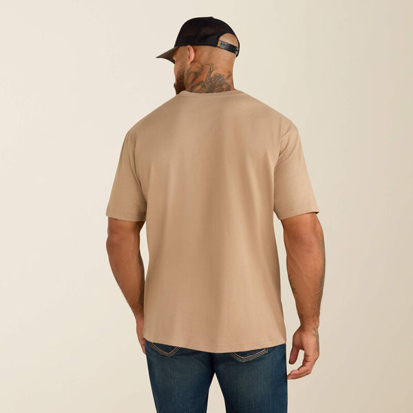 Ariat Men's Rebar Cotton Strong Standard Pocket T-Shirt - Greige - 10071290
