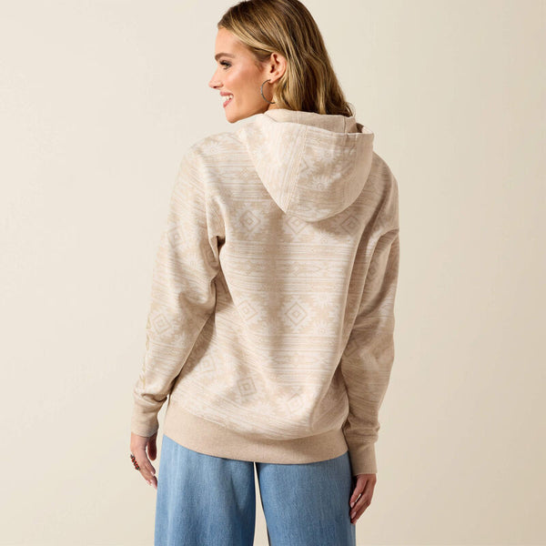 Ariat Ladies Khaki Heather Southwest Print Logo 2.0 Hoodie-10071409