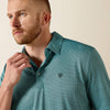 Ariat Mens Angel Blue Mod Geo Print All Over Print Classic Fit Polo-10071492