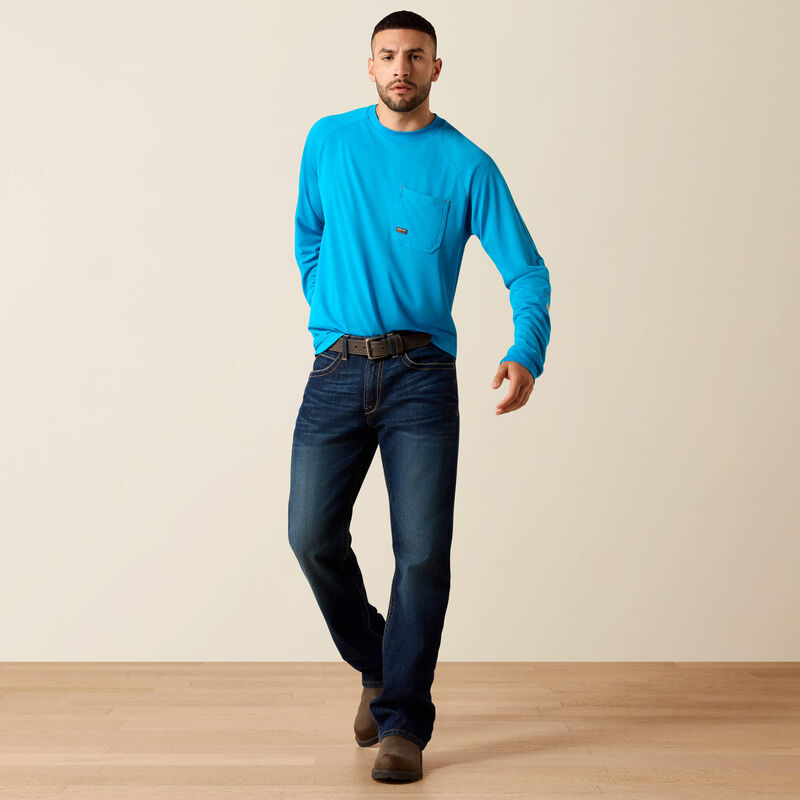 Ariat Mens Methyl Blue Rebar Heat Fighter Long Sleeve-10071531