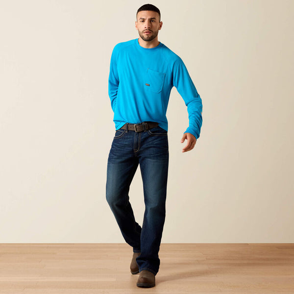 Ariat Mens Methyl Blue Rebar Heat Fighter Long Sleeve-10071531