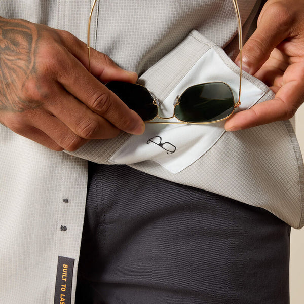 Ariat Men's Rebar Made Tough VentTEK DuraStretch Work Shirt - Limestone - 10071542