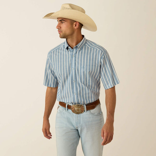 Ariat Men's Pro Series Tre Classic Fit Shirt - Blue Shadow Stripe - 10071618