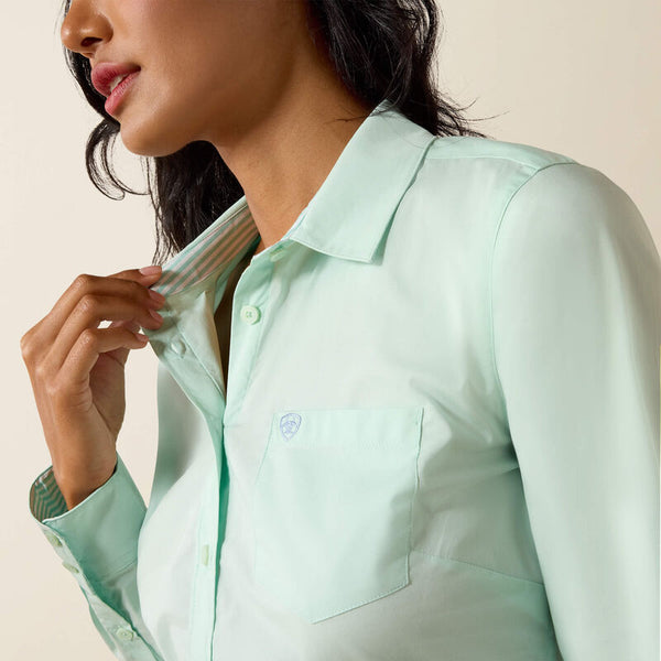 Ariat Ladies Dusty Aqua Team Kirby Shirt-10073392