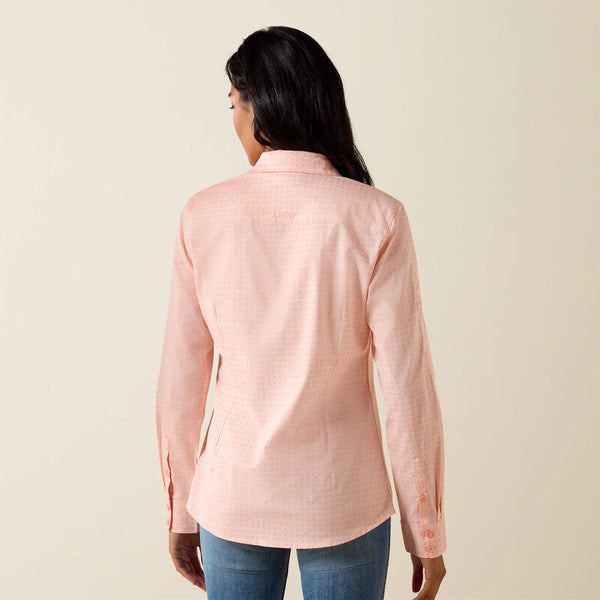 Ariat Ladies Tropical Peach Geo Team Kirby Shirt-10073394