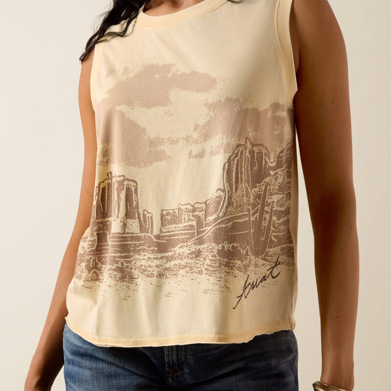 Ariat Ladies Desert Vista Tank - Cornhusk - 10073545