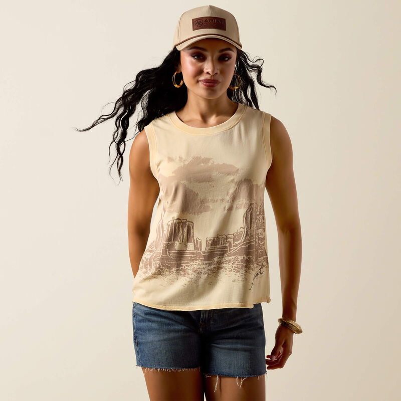 Ariat Ladies Desert Vista Tank - Cornhusk - 10073545