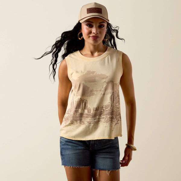 Ariat Ladies Desert Vista Tank - Cornhusk - 10073545