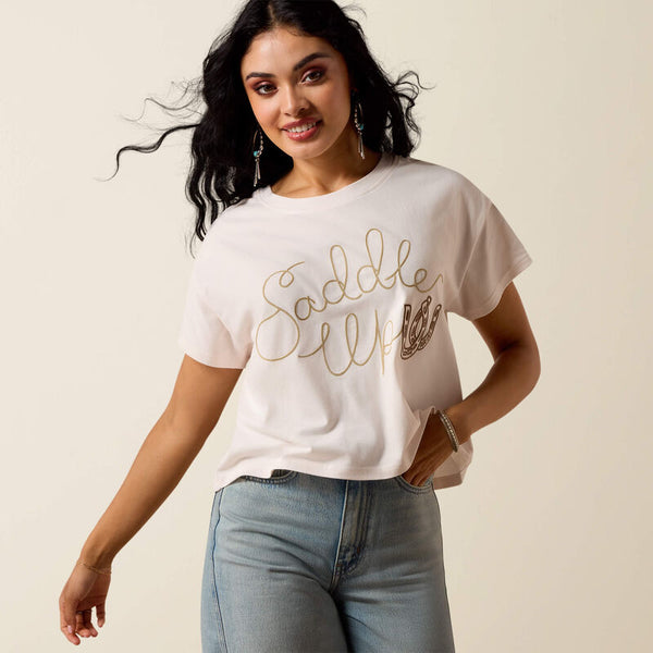 Ariat Ladies Saddle Up T-Shirt - Sea Salt - 10073553
