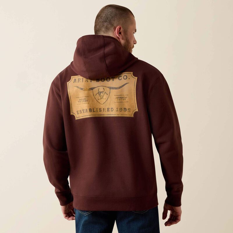 Ariat Mens Brown Sheild Steerhead Hoodie-10073715