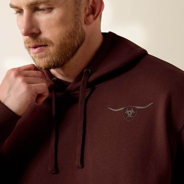 Ariat Mens Brown Sheild Steerhead Hoodie-10073715