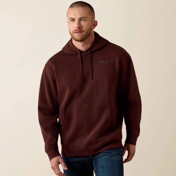 Ariat Mens Brown Sheild Steerhead Hoodie-10073715