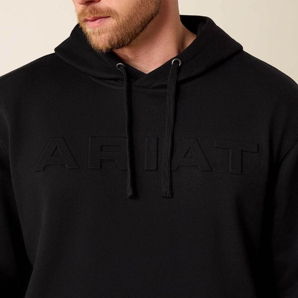 Ariat Mens Black Embossed Logo Hoodie-10073716