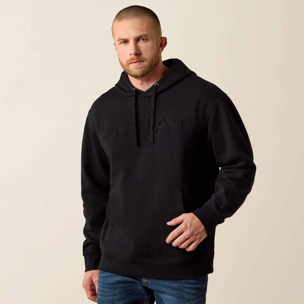 Ariat Mens Black Embossed Logo Hoodie-10073716