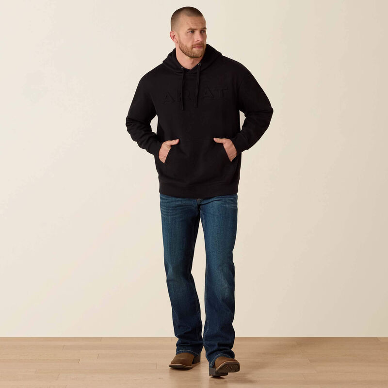 Ariat Mens Black Embossed Logo Hoodie-10073716