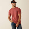Ariat Mens Banner Red Clay Heather Tshirt-10073957