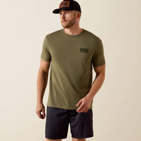 Ariat Mens Military Heather Outline Shop Tshirt-10073962