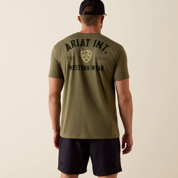 Ariat Mens Military Heather Outline Shop Tshirt-10073962