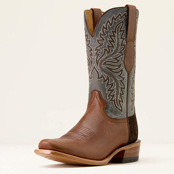Ariat Mens Futurity Deal Narrow Cutter Toe Rawhide Tan Frosted Blue Cowboy Boot-10074238