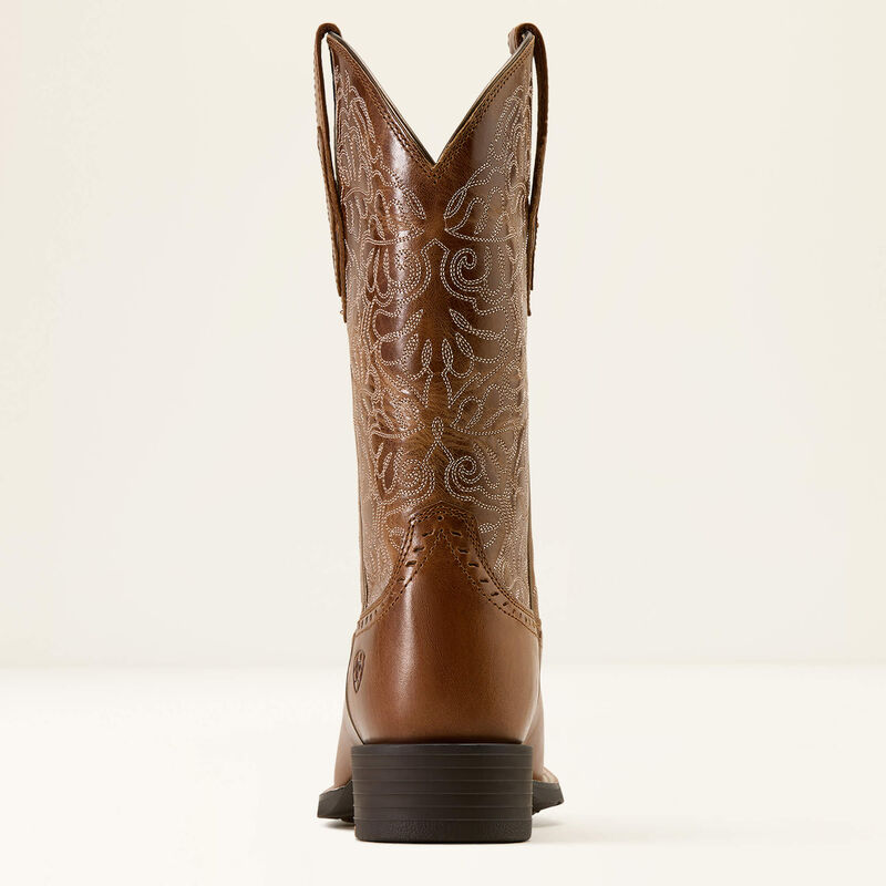 Ariat Ladies Round Up Remuda Wide Square Toe Boot - Aged Tan - 10074322