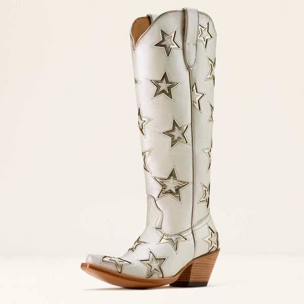 Ariat Ladies Casanova Star X Toe Western Boot - Ivory Pearl - 10074350