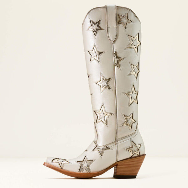 Ariat Ladies Casanova Star X Toe Western Boot - Ivory Pearl - 10074350