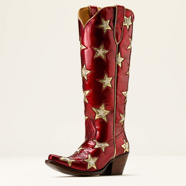 Ariat Ladies Casanova Star X Toe Western Boot - Cherry Heat - 10074352