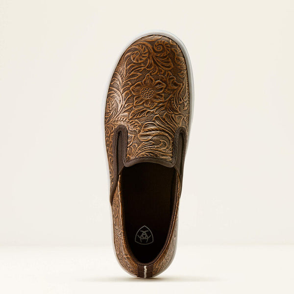 Ariat Ladies Skylar Slip On Shoe - Brown Floral Emboss - 10074362