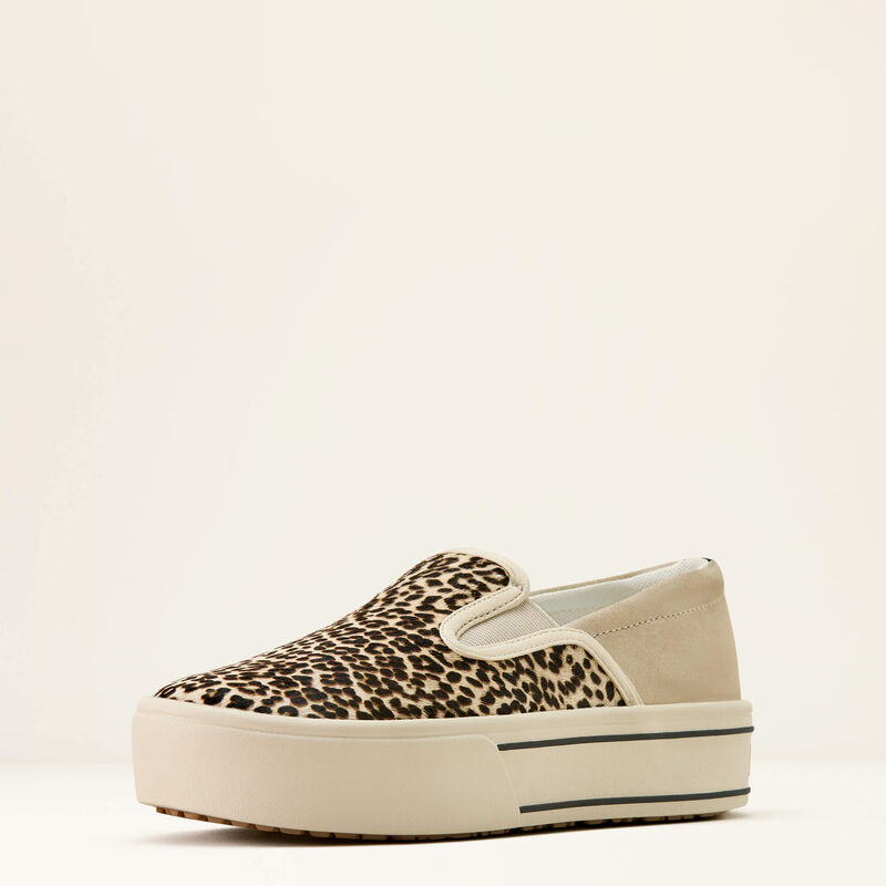 Ariat Ladies Skylar Slip On Shoe - Cream Cheetah Hair On - 10074363