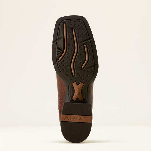 Ariat Ladies Round Up Holly Wide Square Toe Boot - Brown/Metallic - 10074373