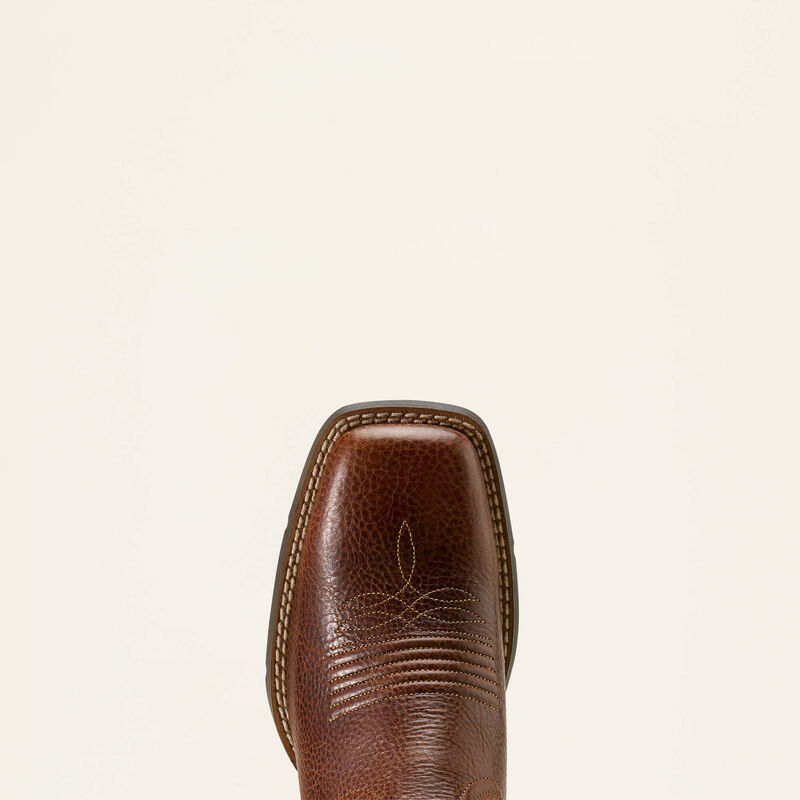 Ariat Ladies Round Up Holly Wide Square Toe Boot - Brown/Metallic - 10074373